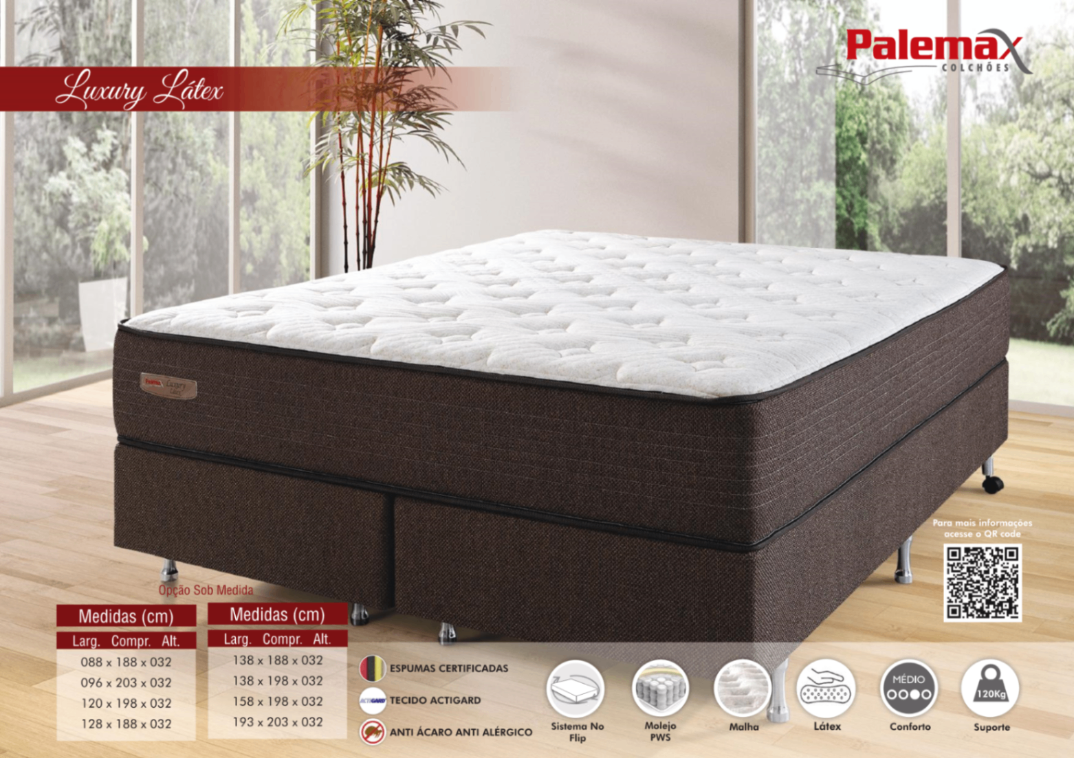 Colchão Luxury Látex Palemax — Látex • Molejo PWS • Firme
