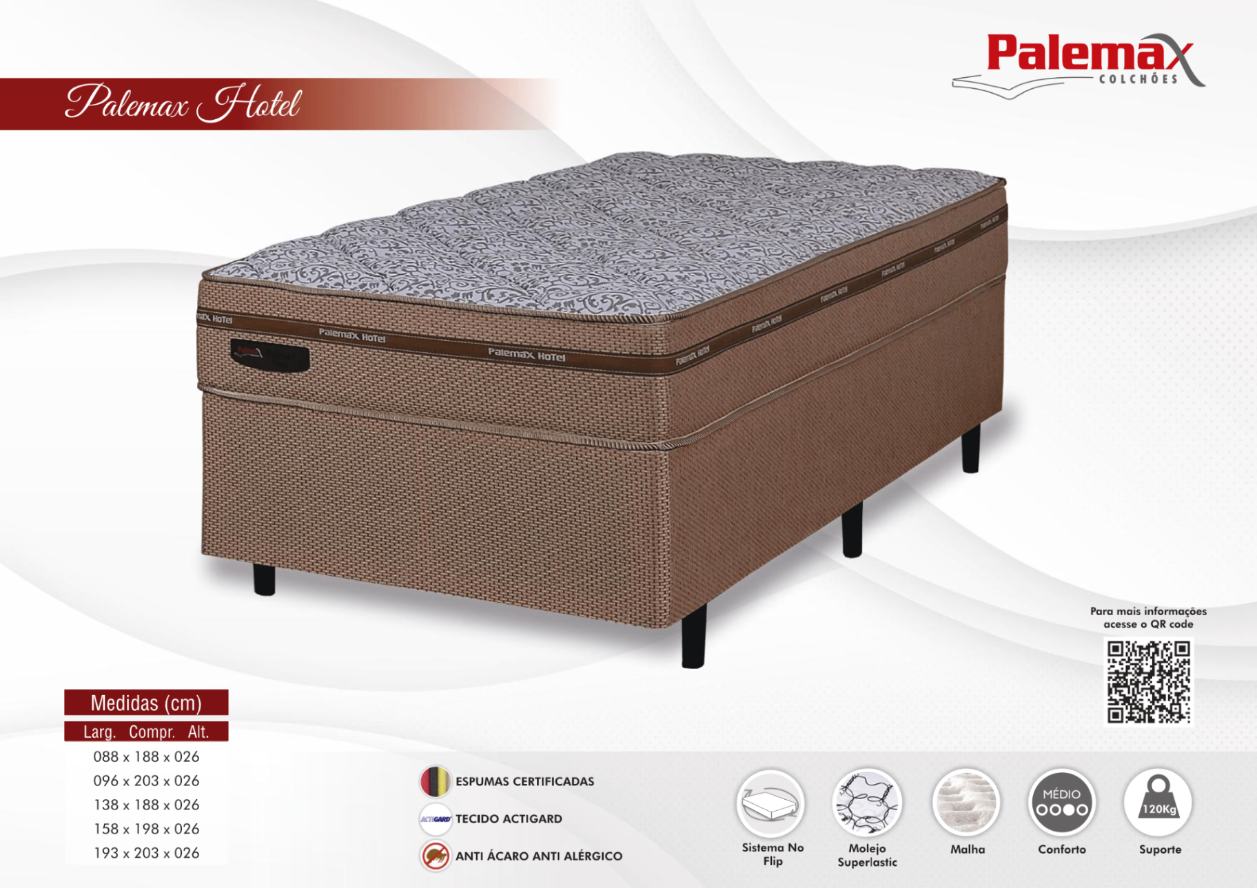 Colchão Palemax Hotel Palemax — Linha hotelaria • Molejo Superlastic • Médio