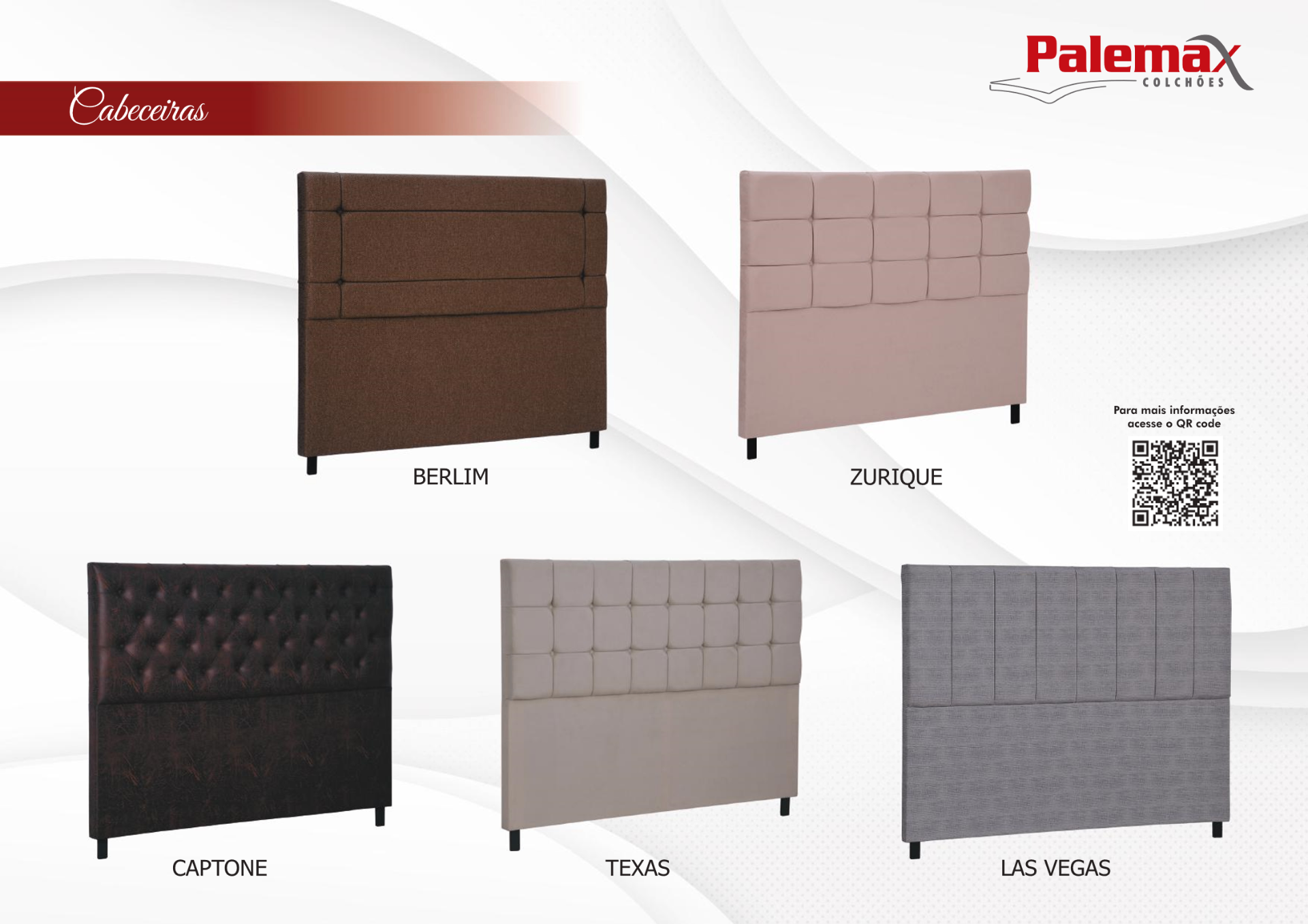 Colchão Cabeceiras Estofadas Palemax — Berlim • Zurique • Captone • Texas • Las Vegas